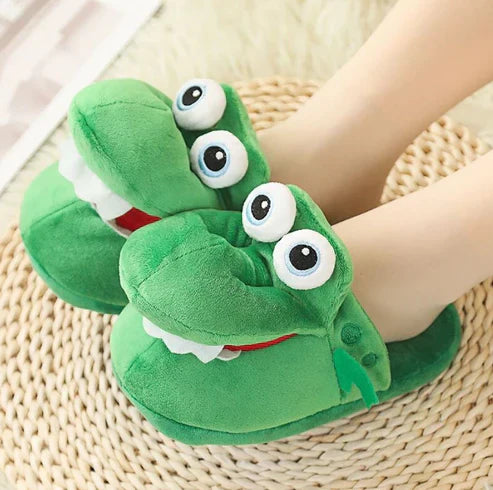 Comfy Crocodile Plush Slippers