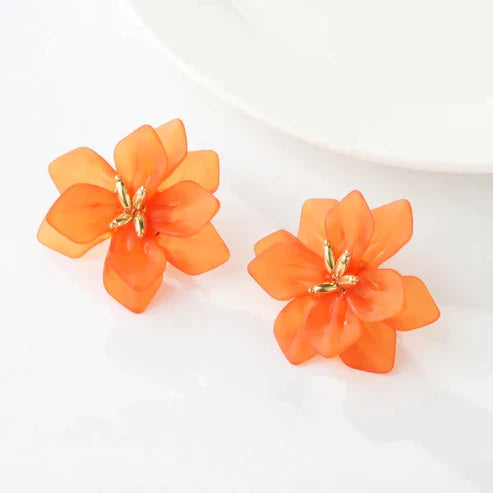 Acrylic Flower Earrings For Earthy Vibes