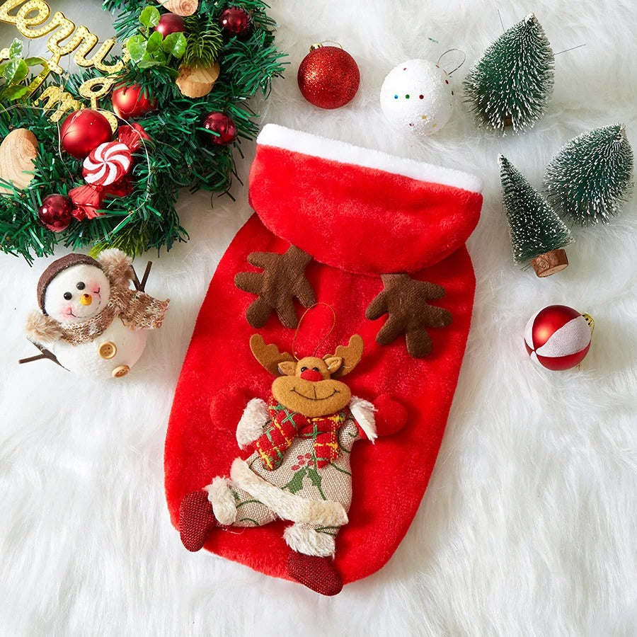 Dog Santa Costume, Christmas Pet Clothes