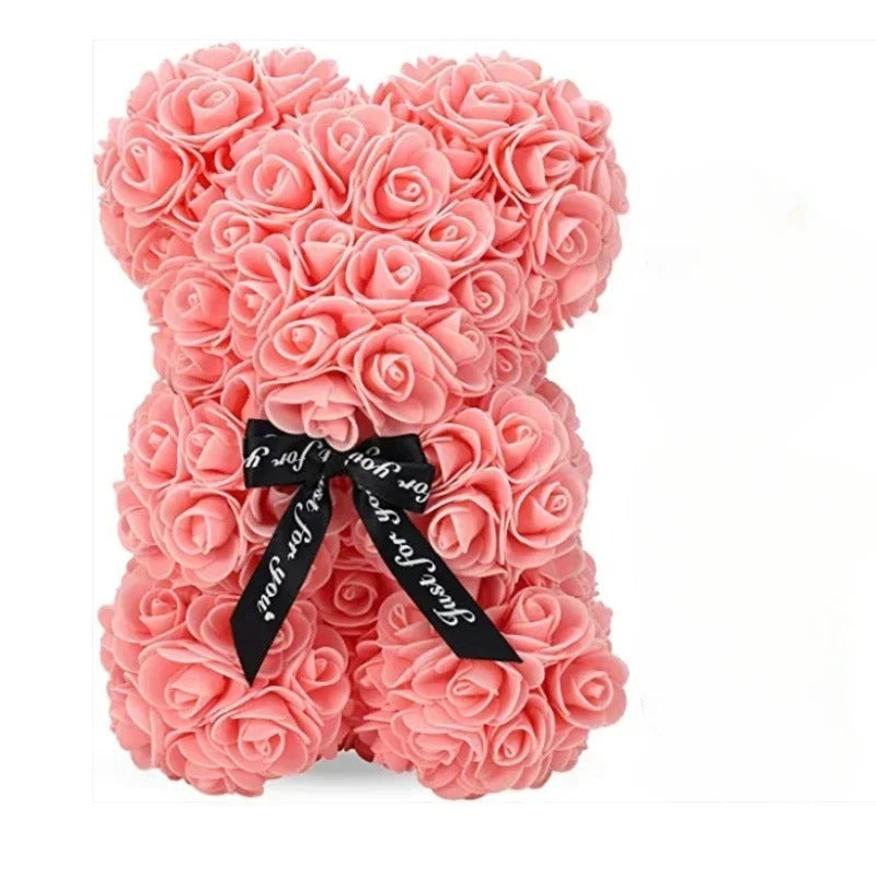 Valentine Gifts Decoration Rose Bear Artificial Flowers