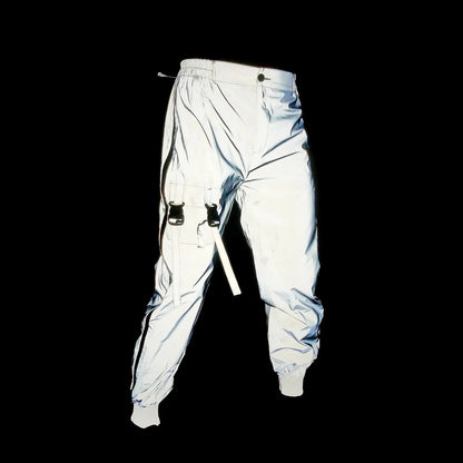 Holographic Reflective Rave Cargo Pants