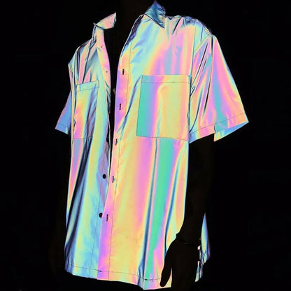 reflective men short sleeve shirt