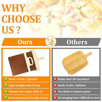 Sliding Pizza Peel Shovel Removable Wooden Handle