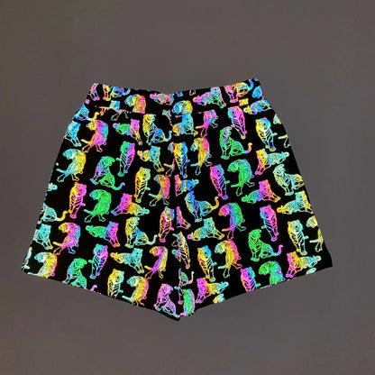 Men's Holographic Reflective Rainbow "Snake Pattern" Shorts