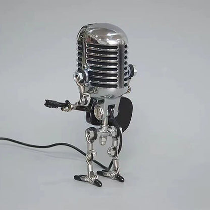 Vintage Guitar Playing Microphone Robot Lamp