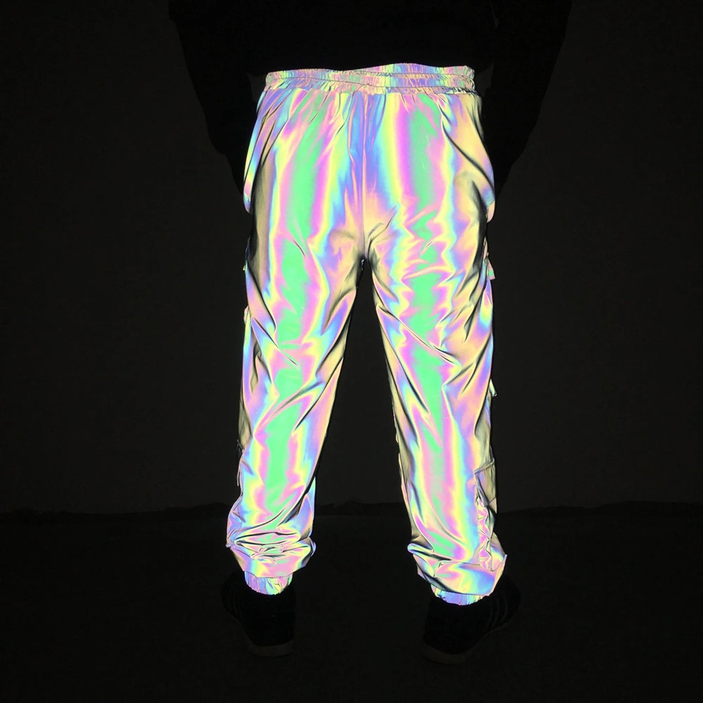 Reflective Rave Geometric Colorful Hip Hop Cargo Pants