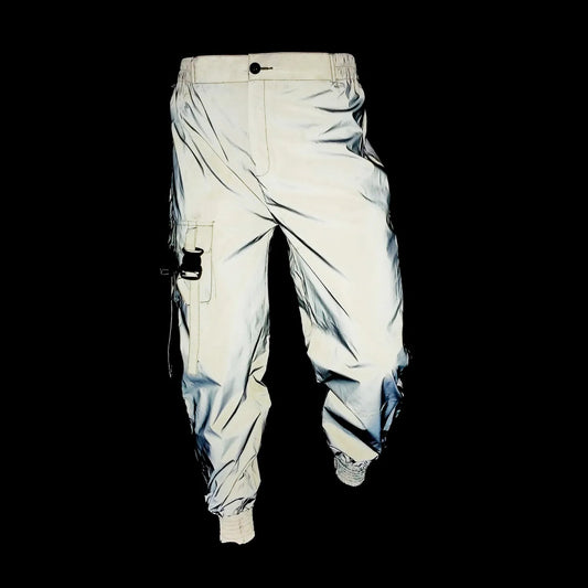 Holographic Reflective Rave Cargo Pants