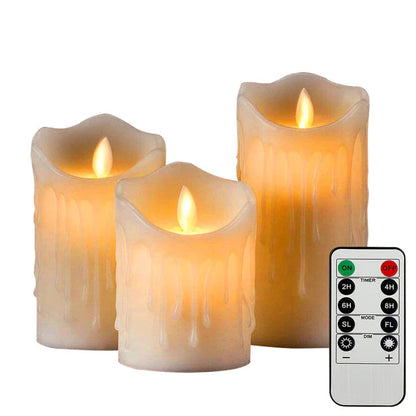 Flickering Flameless Pillar LED Candle with Remote