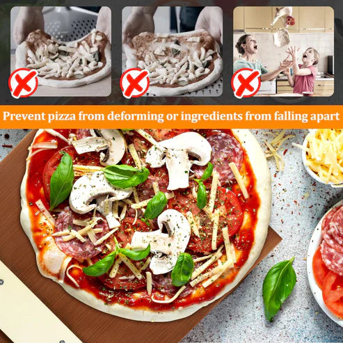 Sliding Pizza Peel Shovel Removable Wooden Handle
