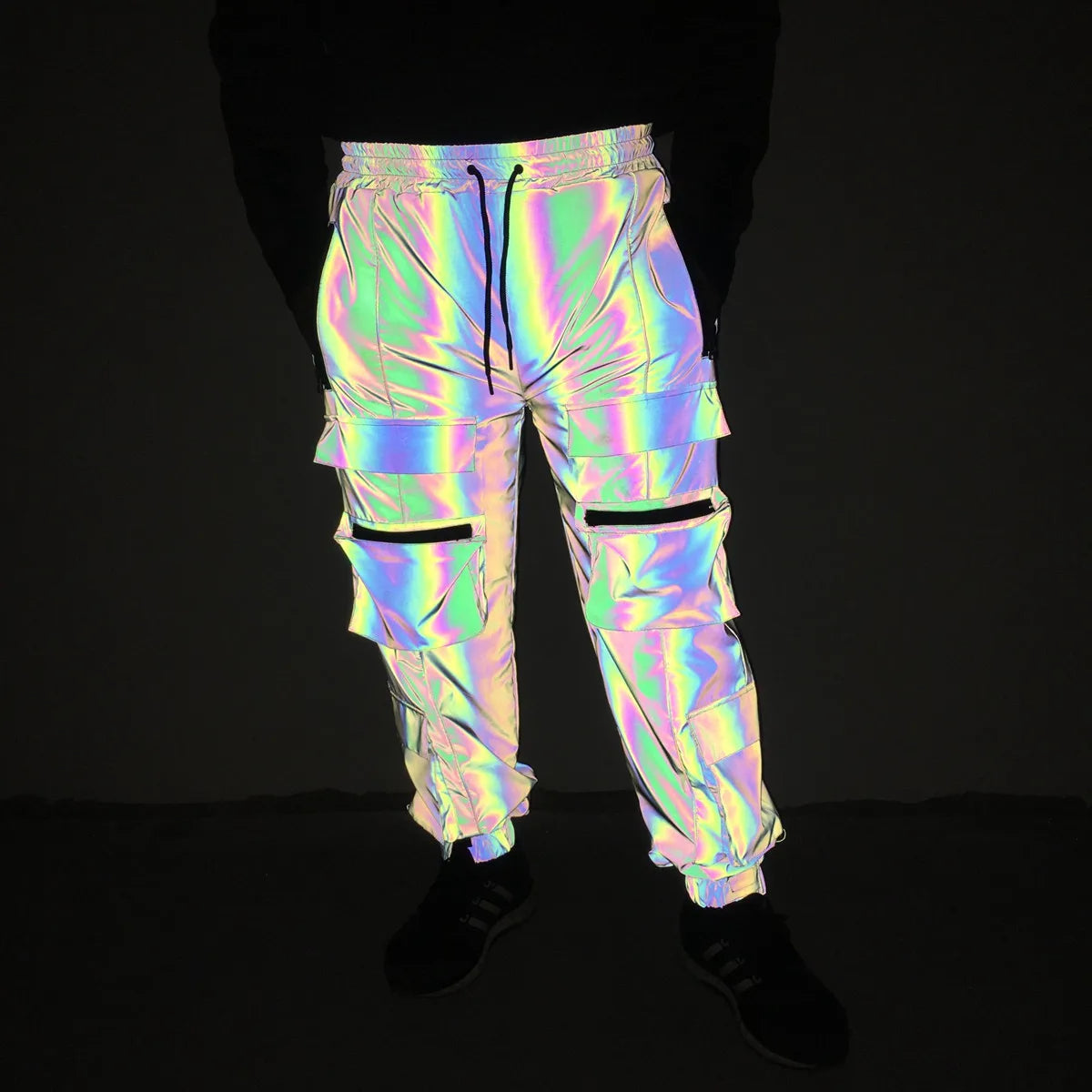 Reflective Rave Geometric Colorful Hip Hop Cargo Pants