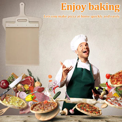 Sliding Pizza Peel Shovel Removable Wooden Handle