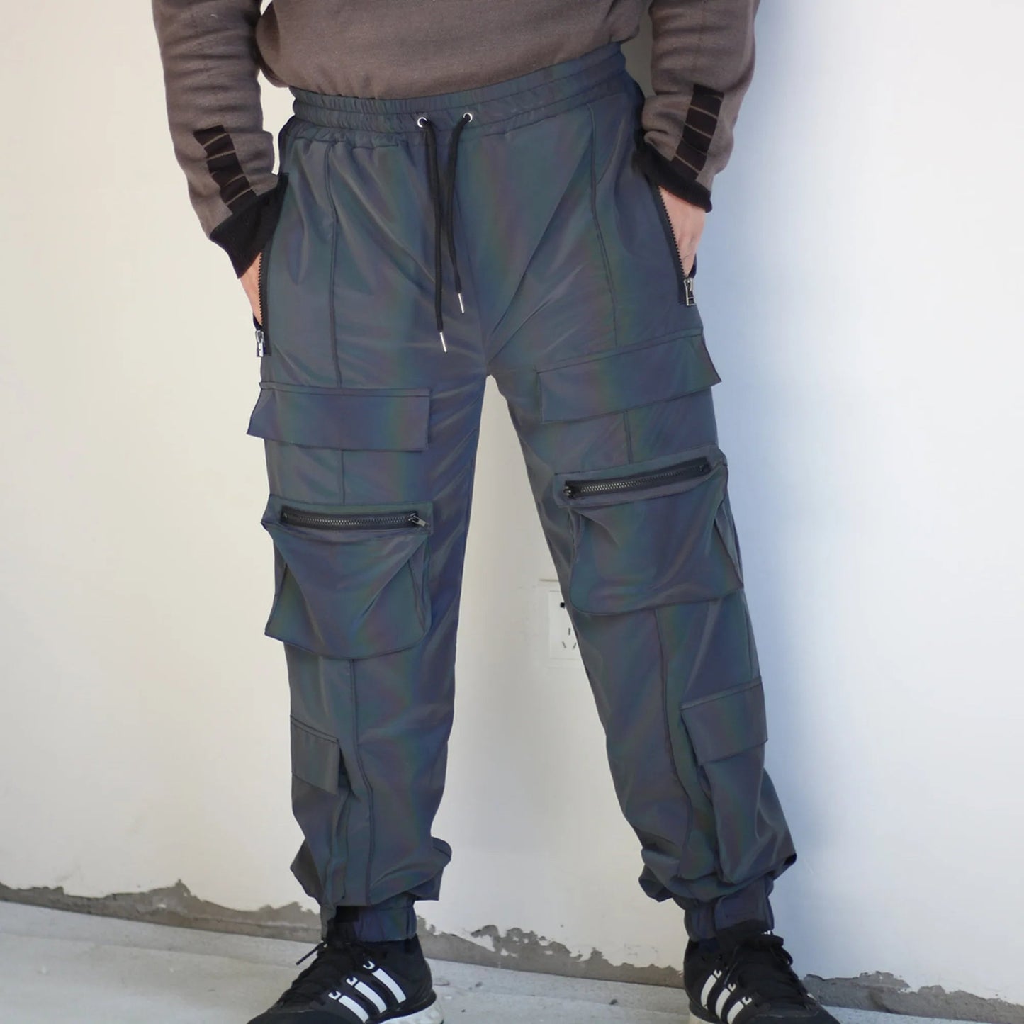 Reflective Rave Geometric Colorful Hip Hop Cargo Pants