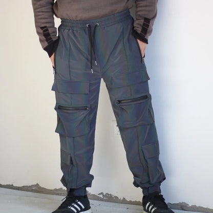 Reflective Rave Geometric Colorful Hip Hop Cargo Pants