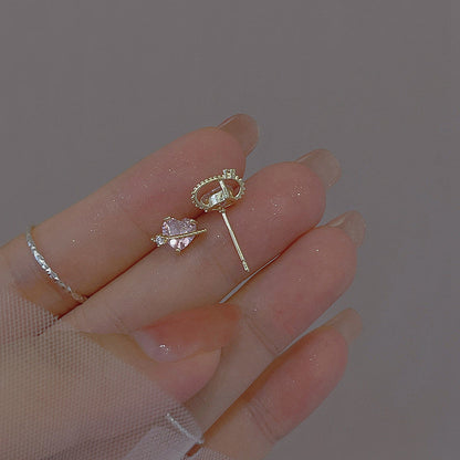 Zircon Star Moon Mini Earrings for Women Cute Korean Planet Asymmetric Ear Studs Piercing Earrings Jewelry Gifts