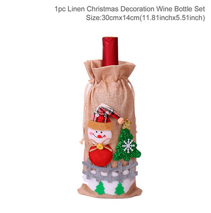 Christmas Wine Bottle Cover Merry Christmas Decorations