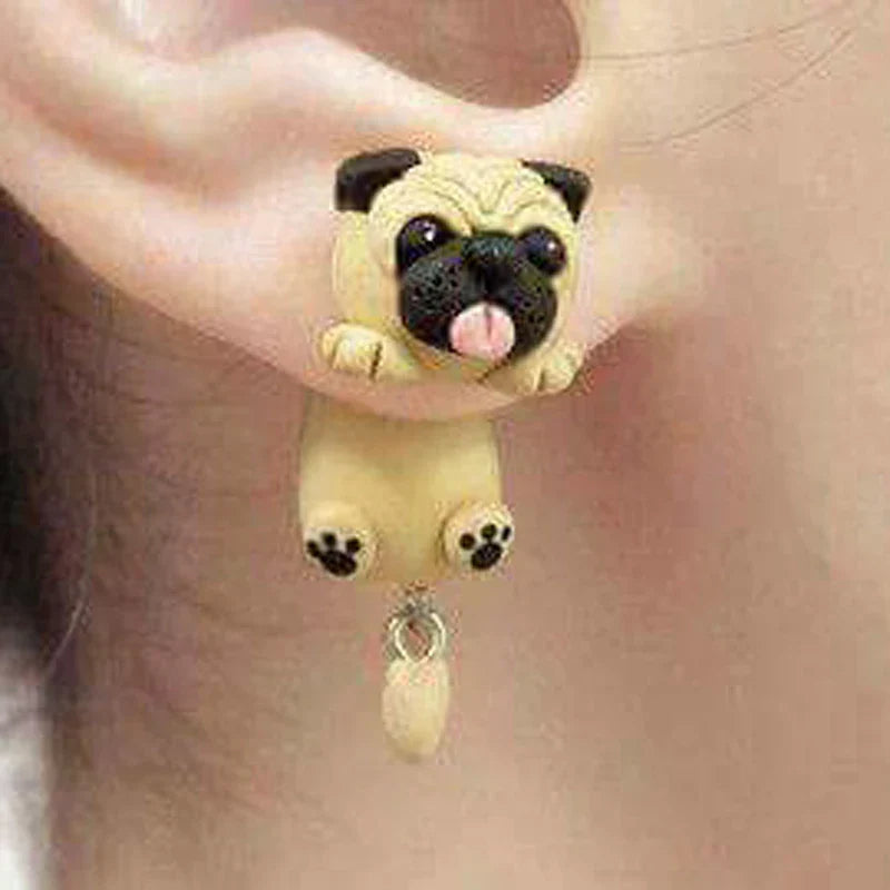 Cat Polymer Clay 3D animal Handmade earrings