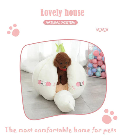 Funny Garlic Cat Bed Mat Soft Warm Pet Cat House