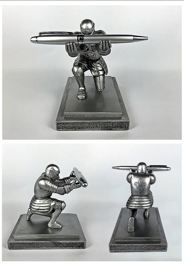 Knight Pen Holder Executive Soldier Figurine Pencil Stand
