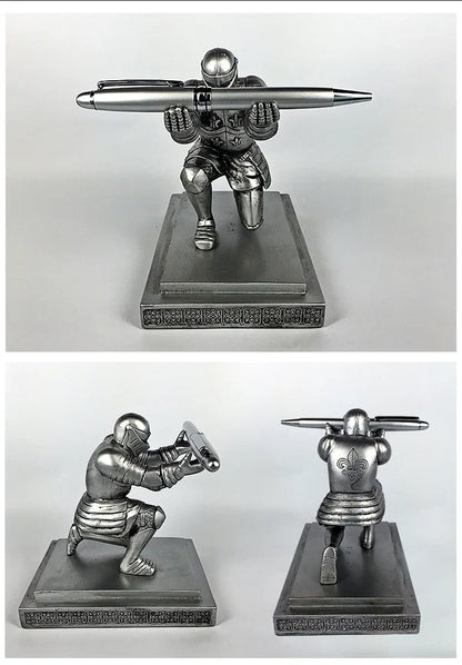 Knight Pen Holder Executive Soldier Figurine Pencil Stand