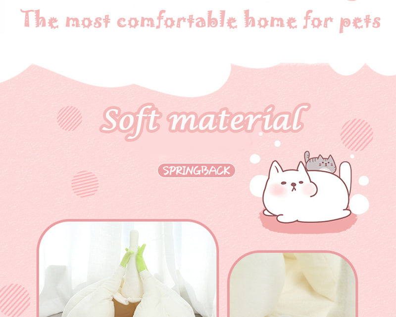 Funny Garlic Cat Bed Mat Soft Warm Pet Cat House