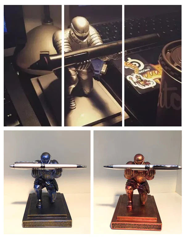 Knight Pen Holder Executive Soldier Figurine Pencil Stand