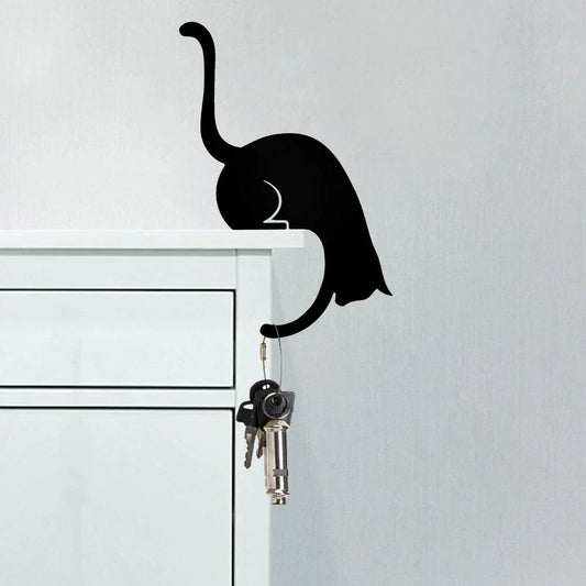 Kitchen Wall Door Metal Hook Key Hanger Cat Tail Monkey Shaped Decor Holder