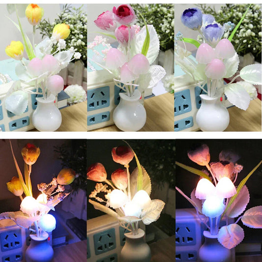 Led Flower Mushroom Night Lights For Bedroom