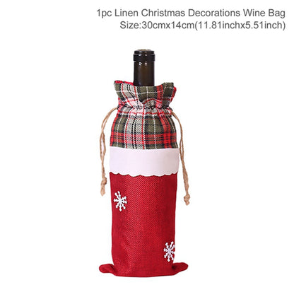 Christmas Wine Bottle Cover Merry Christmas Decorations