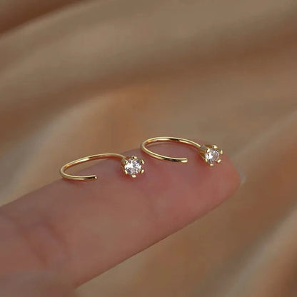 Zircon Star Moon Mini Earrings for Women Cute Korean Planet Asymmetric Ear Studs Piercing Earrings Jewelry Gifts