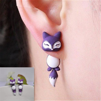 Cat Polymer Clay 3D animal Handmade earrings