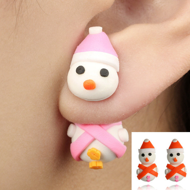 Cat Polymer Clay 3D animal Handmade earrings