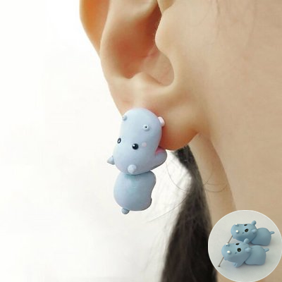 Cat Polymer Clay 3D animal Handmade earrings