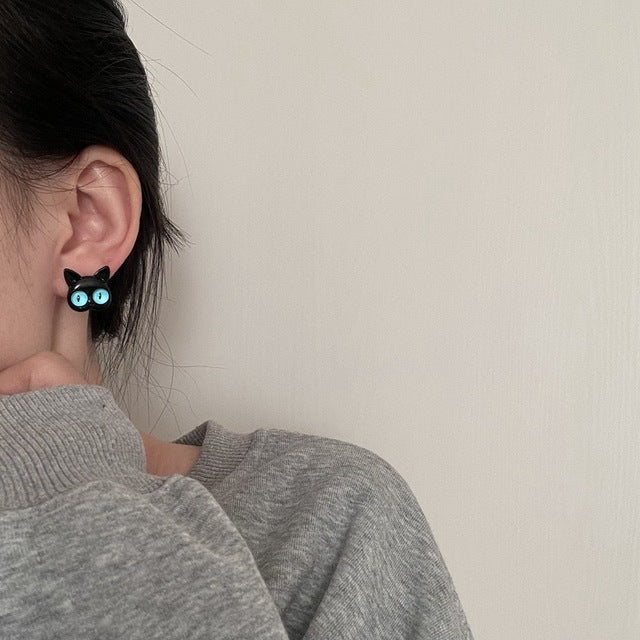 Cat Polymer Clay 3D animal Handmade earrings