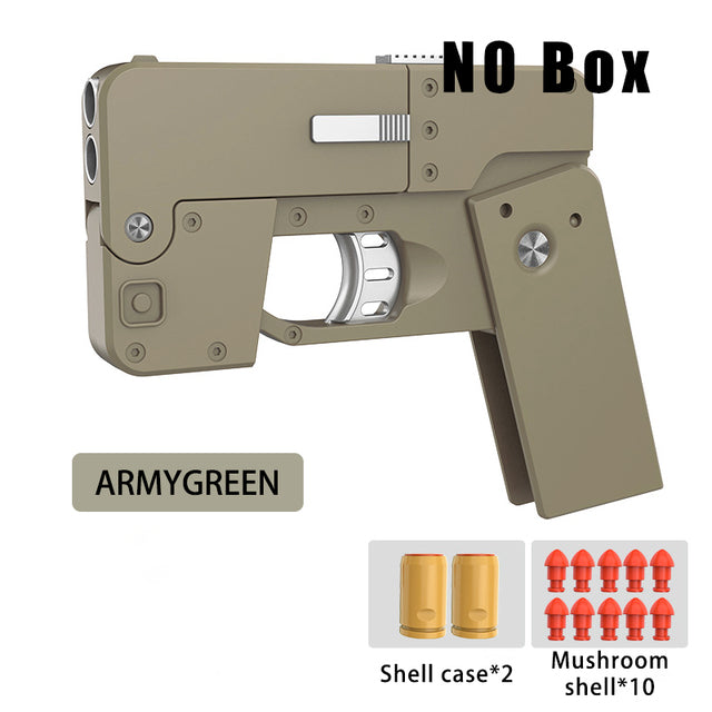 2 Burst Rubber Pistol Children Gift Party Accessories Mobile Phone Model Bullet Shelling Folding Gun Toy