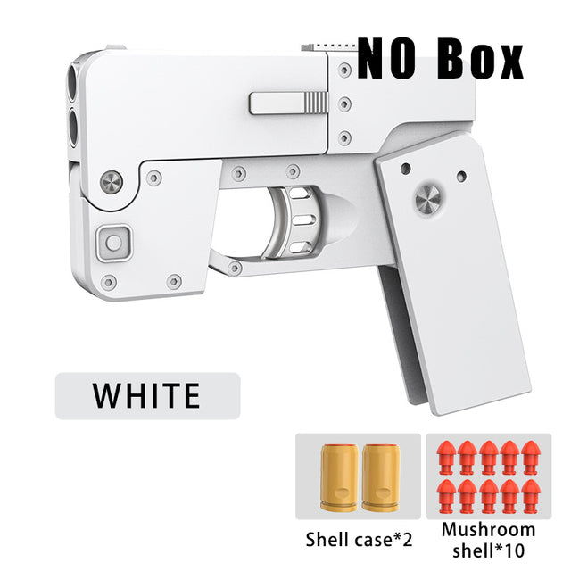 2 Burst Rubber Pistol Children Gift Party Accessories Mobile Phone Model Bullet Shelling Folding Gun Toy