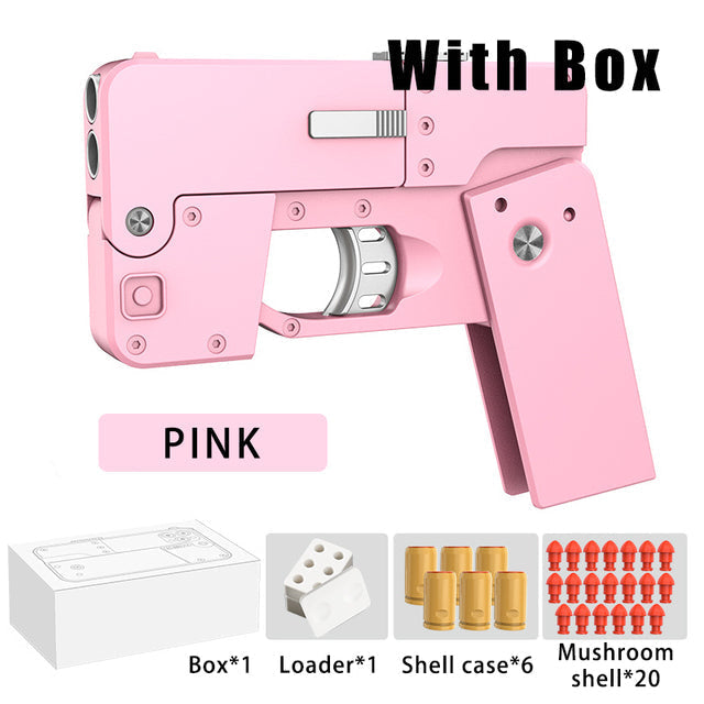 2 Burst Rubber Pistol Children Gift Party Accessories Mobile Phone Model Bullet Shelling Folding Gun Toy
