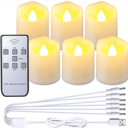 Rechargeable LED Candles Timer Remote Flameless Flickering