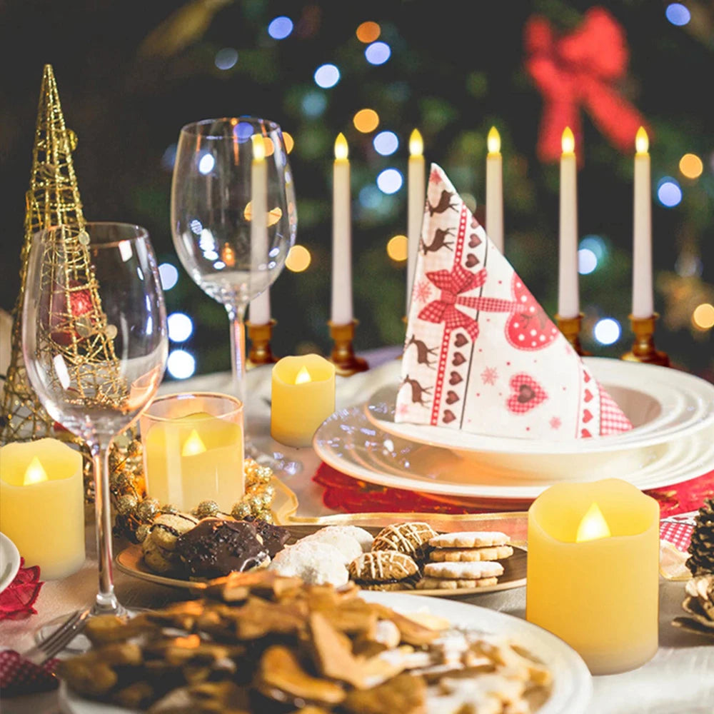 Rechargeable LED Candles Timer Remote Flameless Flickering