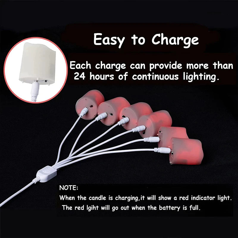 Rechargeable LED Candles Timer Remote Flameless Flickering