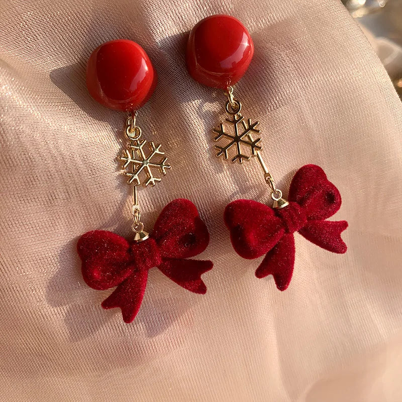 New Christmas Snowman Bells Dangle Earrings