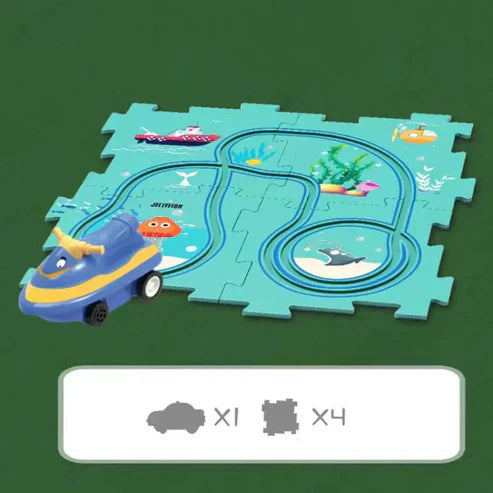 Rail Car Puzzel Toy with Flexible Railway Track