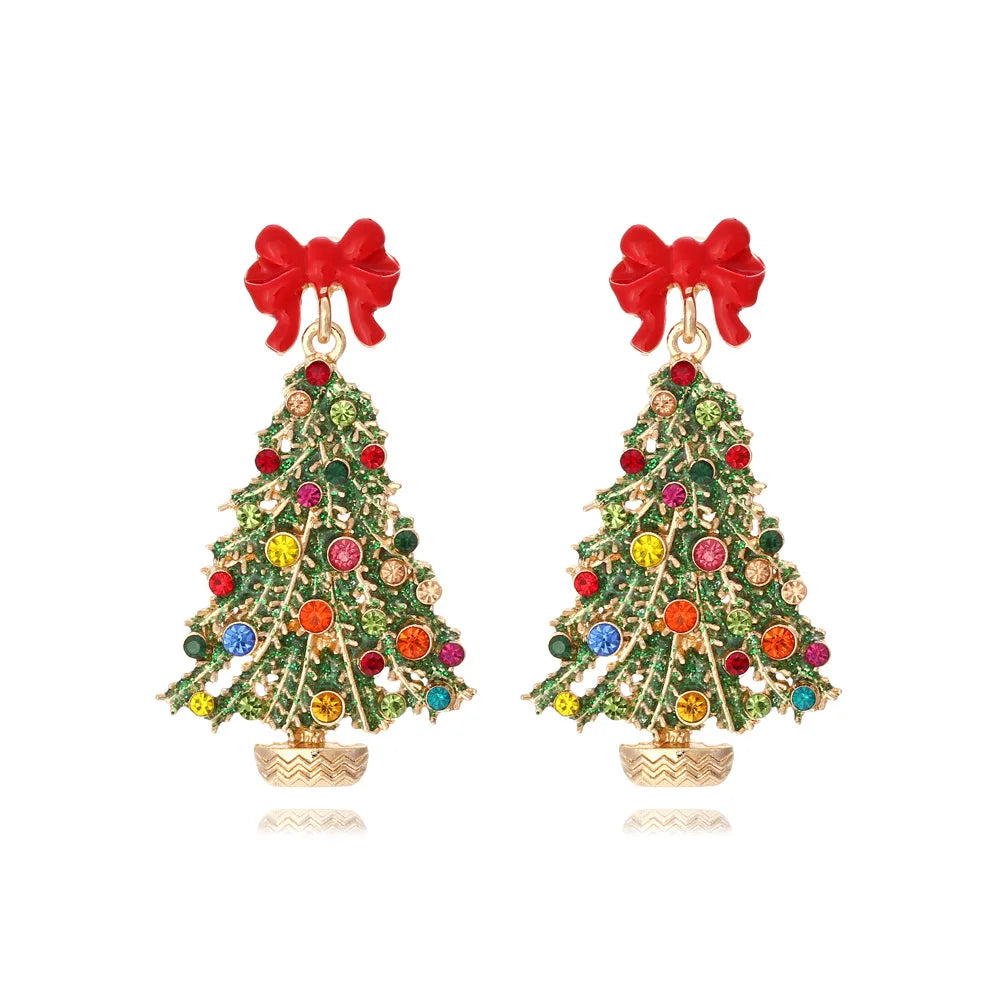 New Christmas Snowman Bells Dangle Earrings