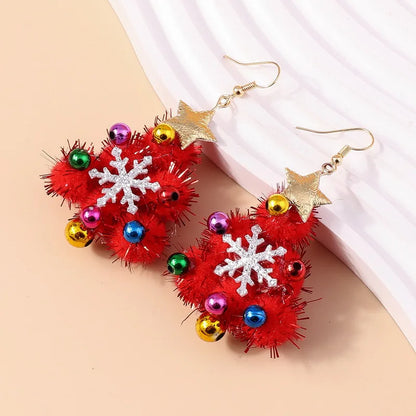 New Christmas Snowman Bells Dangle Earrings