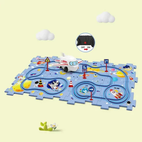 Rail Car Puzzel Toy with Flexible Railway Track