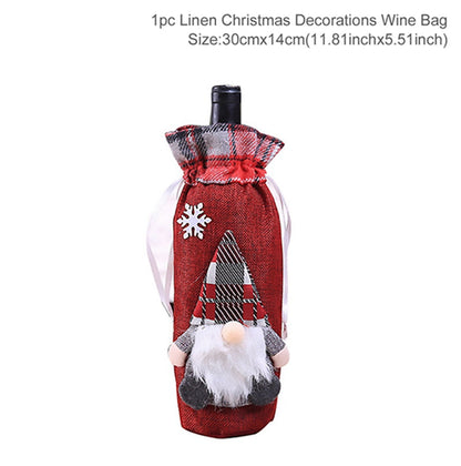 Christmas Wine Bottle Cover Merry Christmas Decorations