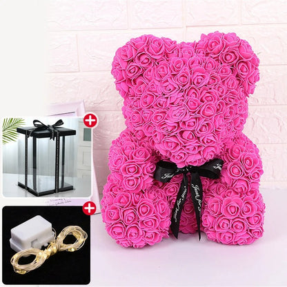 Valentine Gifts Decoration Rose Bear Artificial Flowers