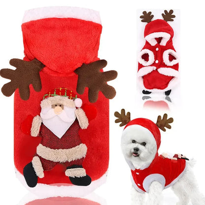 Santa Claus Dog Cat Coat Hoodies
