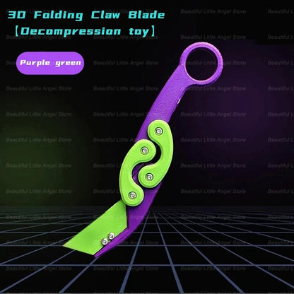 3D Printed Gravity Claw Knife Toy Stress Relief