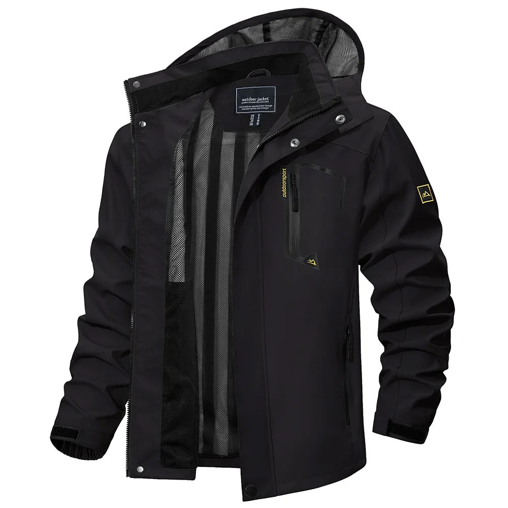 Jackets Mens Mesh Lined Waterproof Rain Jacket