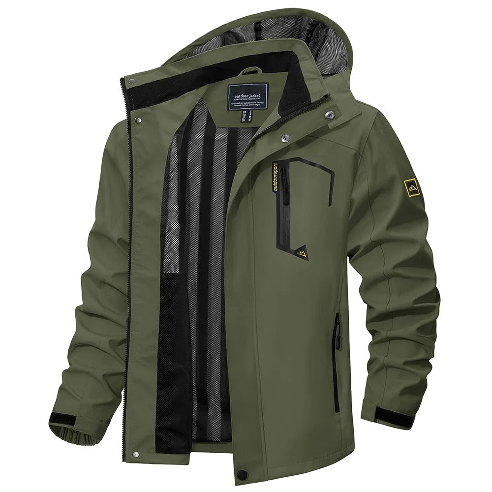 Jackets Mens Mesh Lined Waterproof Rain Jacket